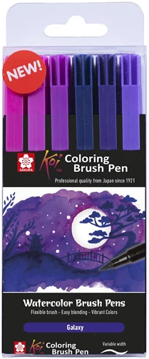 Sakura, Koi Coloring Brush Set 6 colori Galaxy